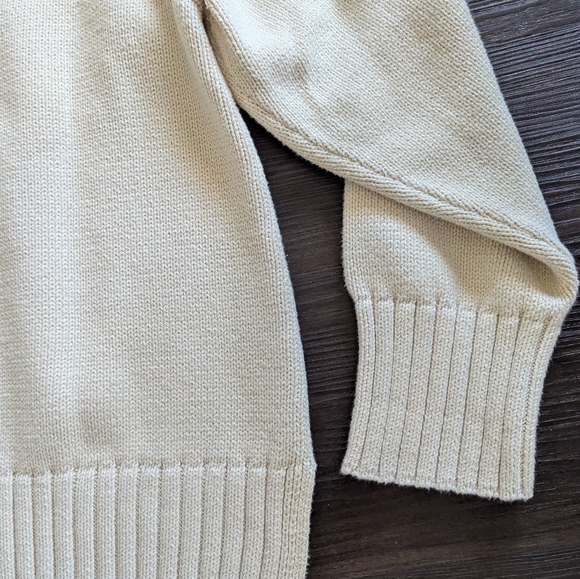 J Crew Cream Mock Neck Sweater 100% Cotton Size XXL - Picture 9 of 10